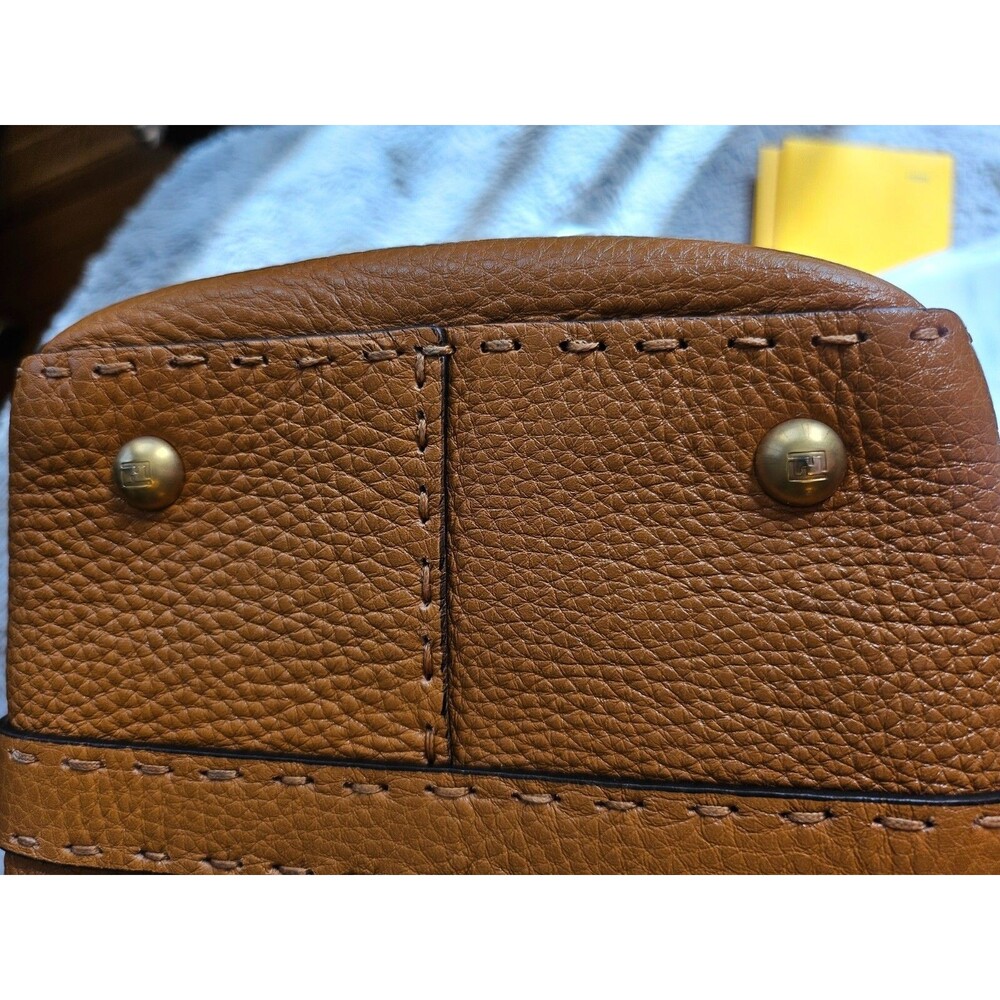 FENDI Large Selleria Linda Bag, orange brown, NEW - Picture 12 of 16